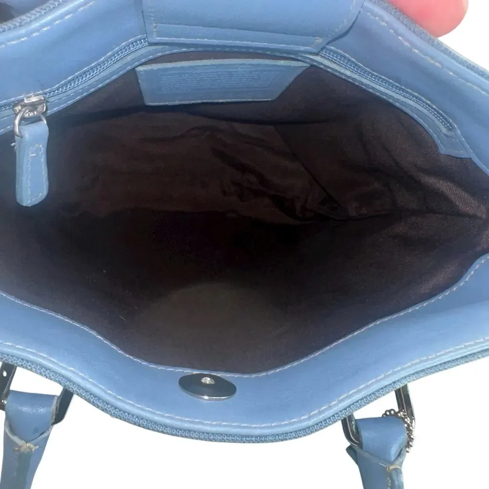 Coach Soho Light Blue Leather & Canvas Tote Bag Costa Rica No A1P-9429 vintage